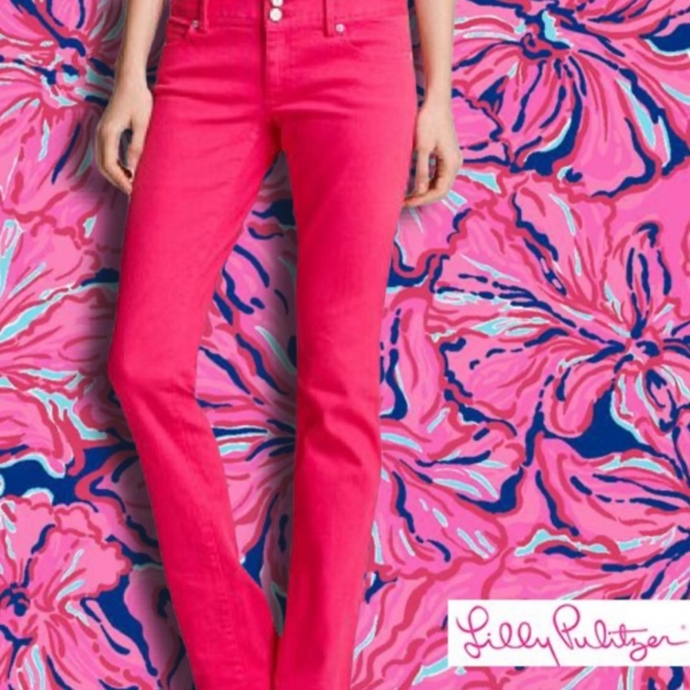 Lilly Pulitzer's Pink Worth Straight Jeans, women’s size 0
